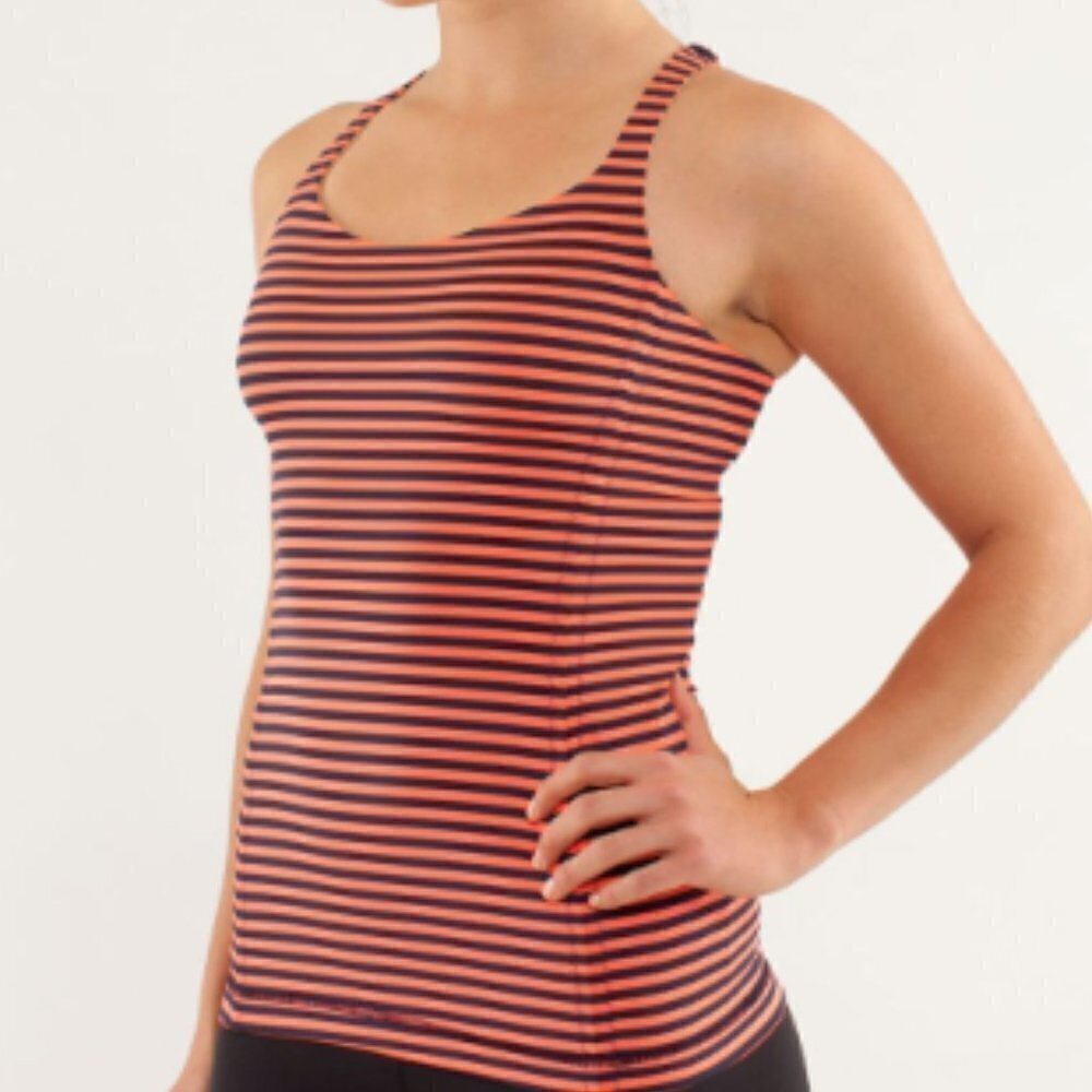 VGC Lululemon Free To Be Tank - Orange / Navy - Size 4